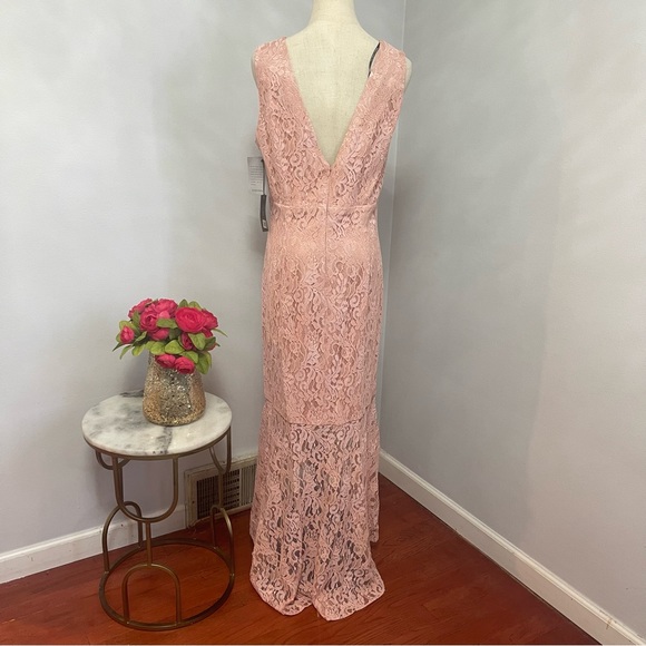 # Vince Camuto Apricot Floral Lace High-Low Cocktail Dress- New With Tag - Picture 10 of 17